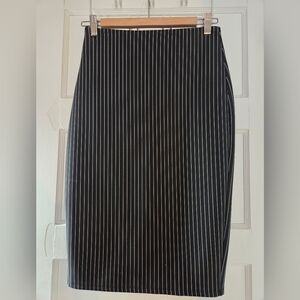 Black and White Striped Women's Skirt